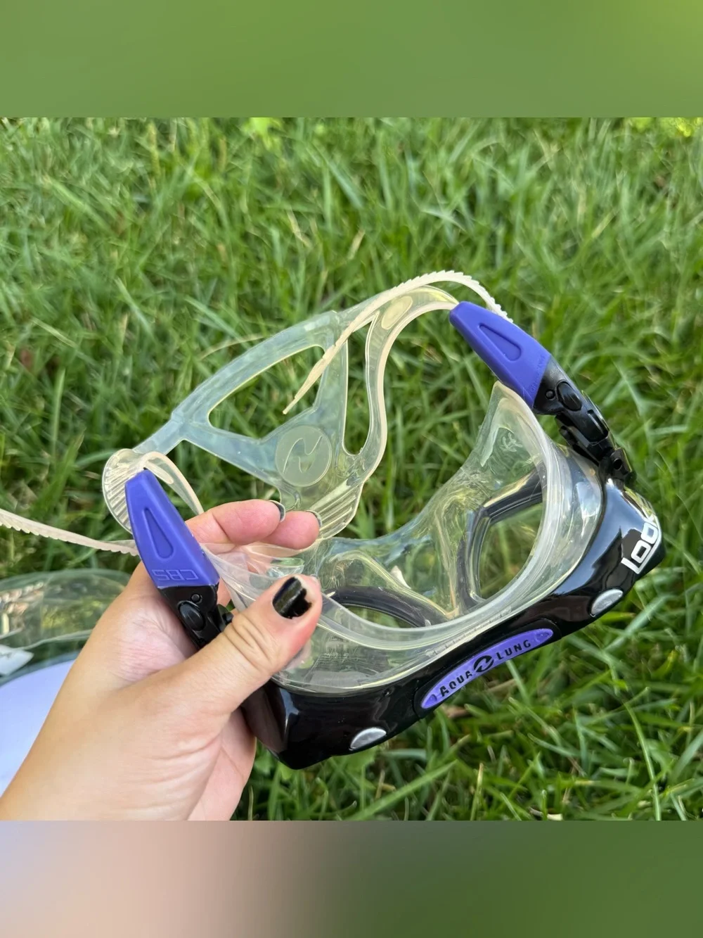 Aqua Lung Midi Fit Scuba Diving Pool Summer Beach Goggle Mask with Case